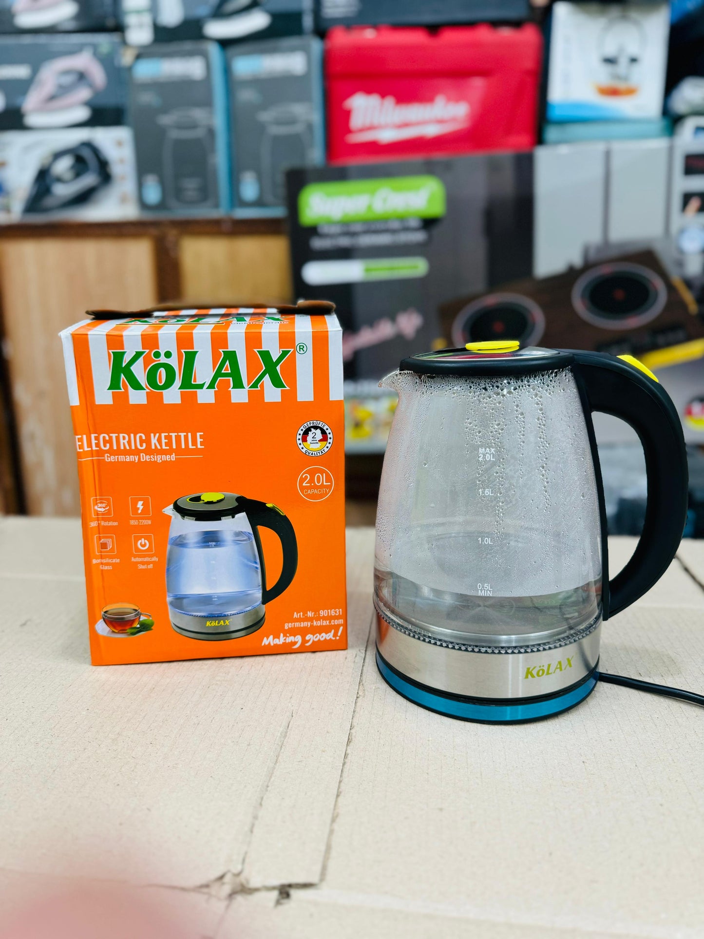 Kolax Germany 1.7L Glass Kettle