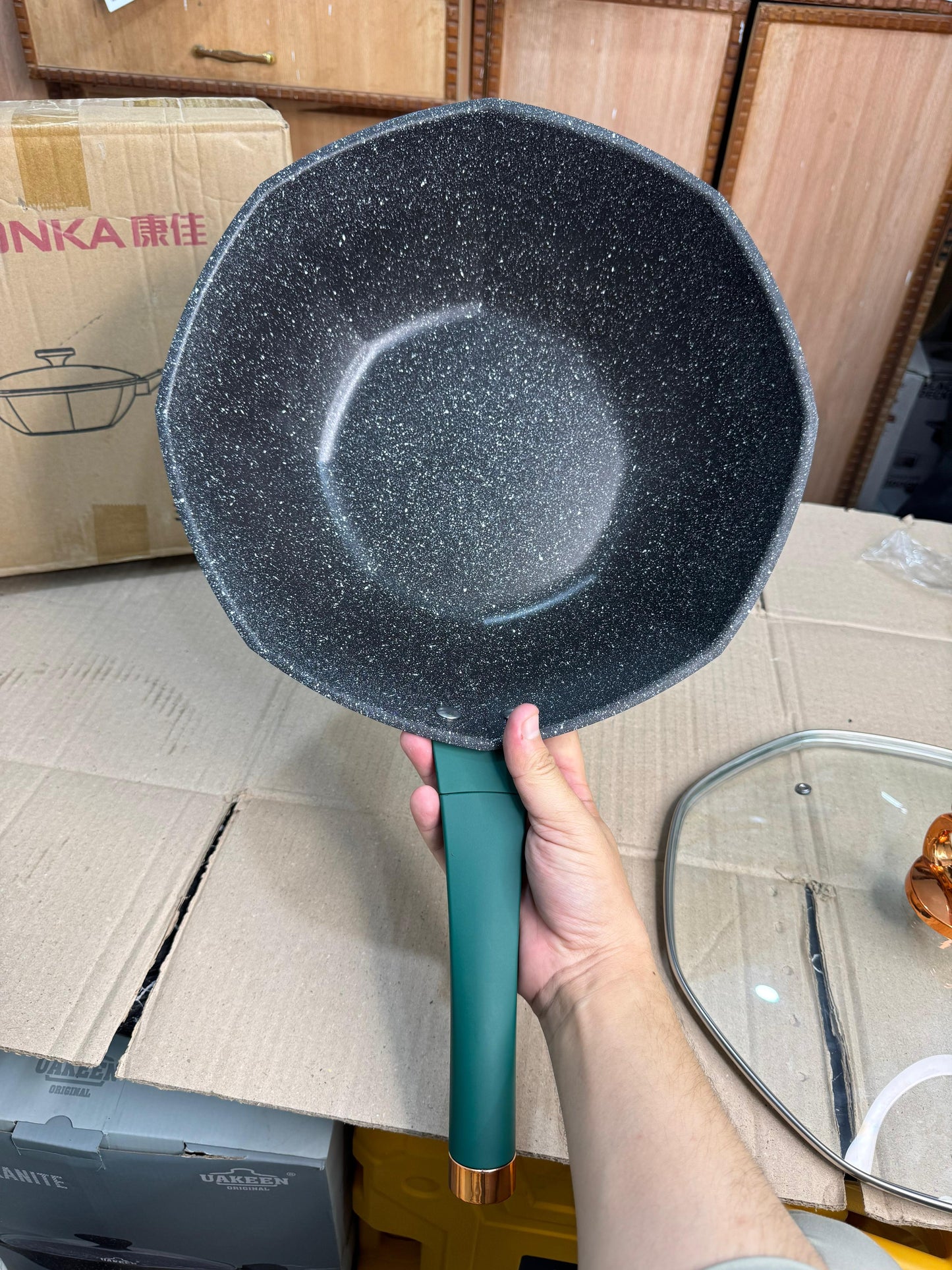 konka 32cm granite deep frypan