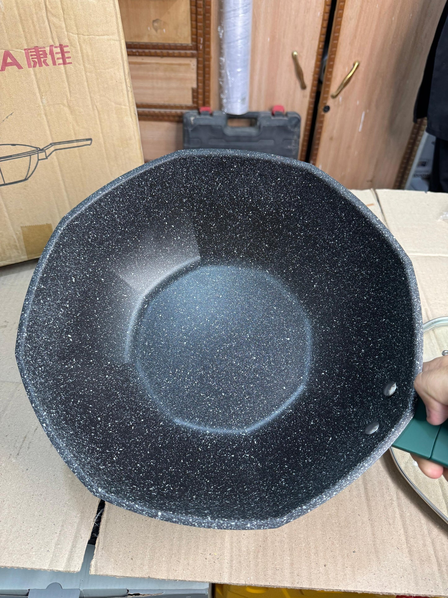 konka 32cm granite deep frypan