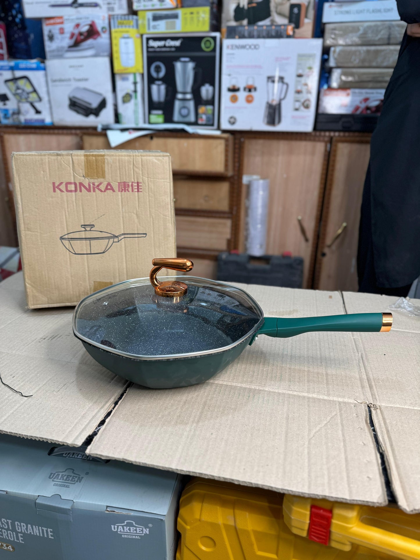 konka 32cm granite deep frypan