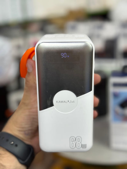 80000mAh Made in Dubai Power Bank – 68W PD Fast Charge | 7 Outputs | Smart Display + FREE C-C Anti-Cut Cable