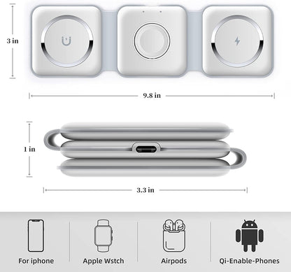 MagSafe 3 in 1 Foldable Wireless Charger 15W Charging Station | USA Lot Imported