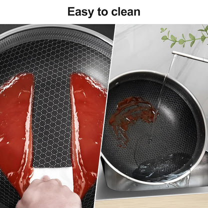 Honeycomb lesser coating flat Fry Pan with lid