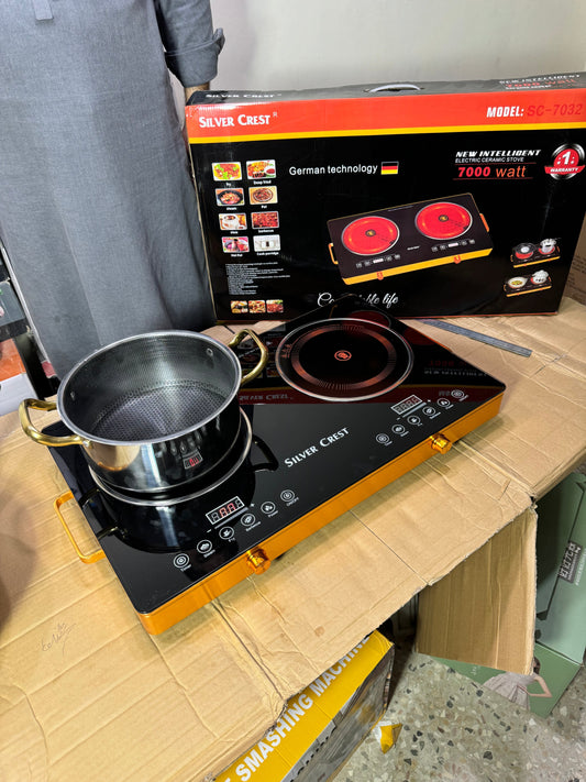 German lot 2 burner silver crest infrared cooker hot plate